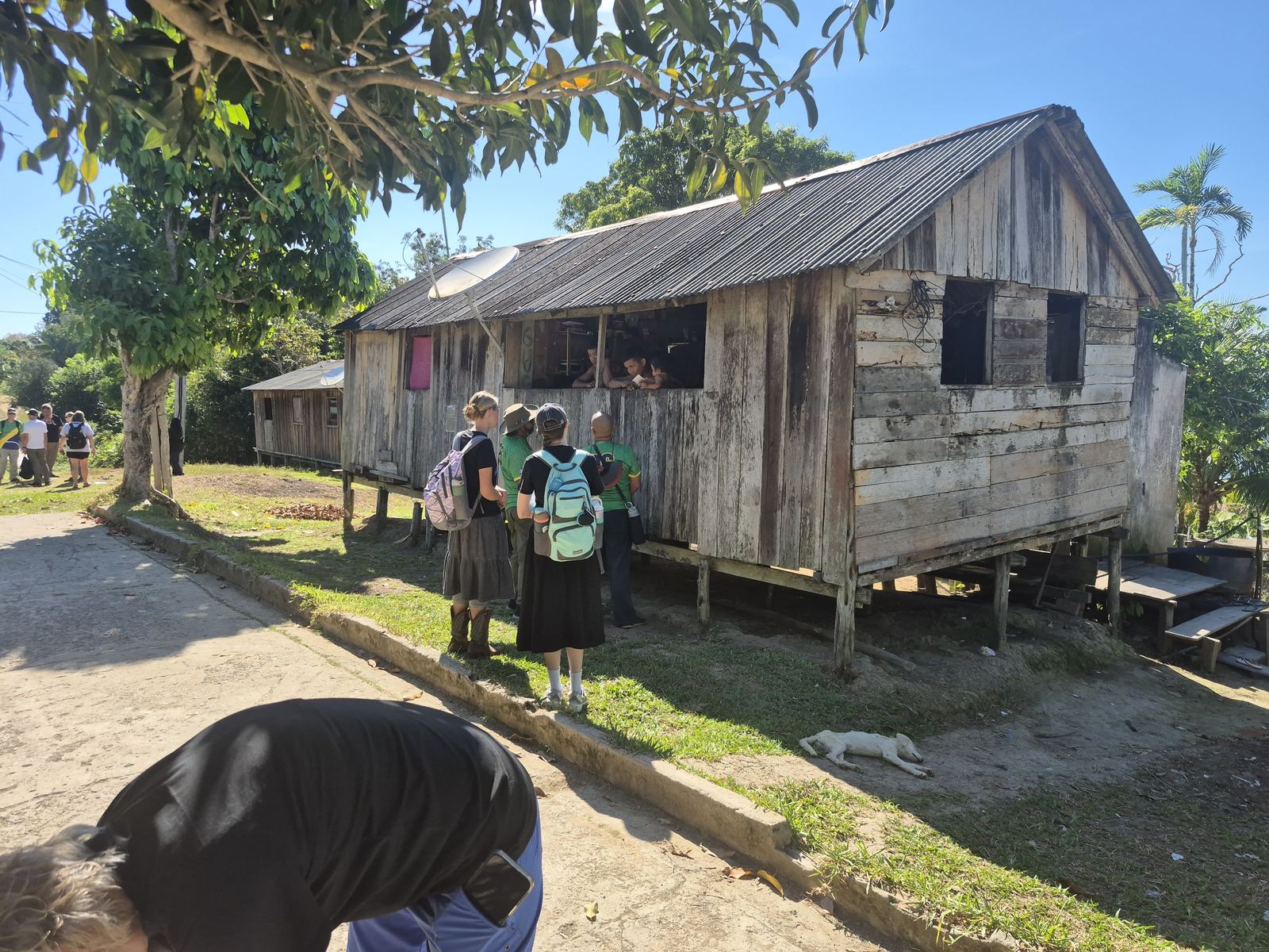 Wooden houses on a village street in Brazil